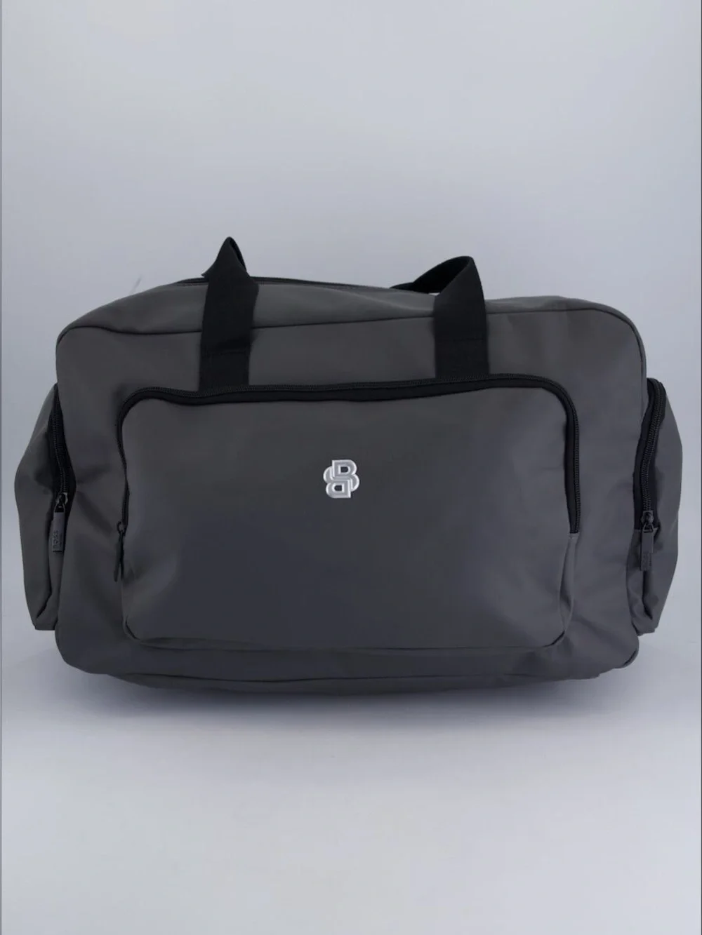 HUGO BOSS Gray Men's Weekend Duffel Bag with Front Pocket